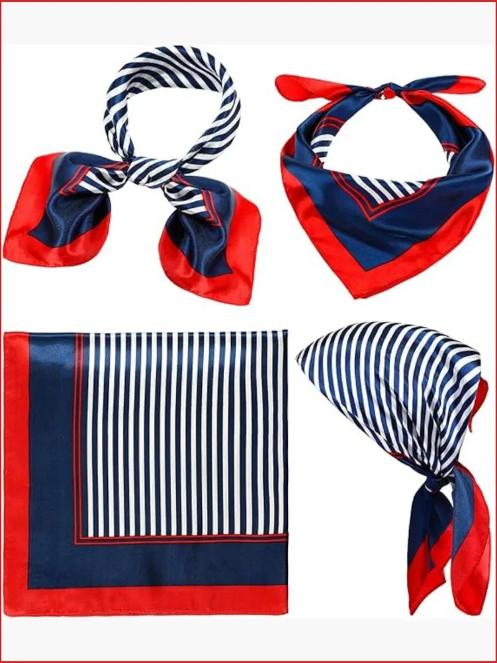 Sailor Scarf Flight Attendant Neck Scarf Silk Feeling Hair Wraps